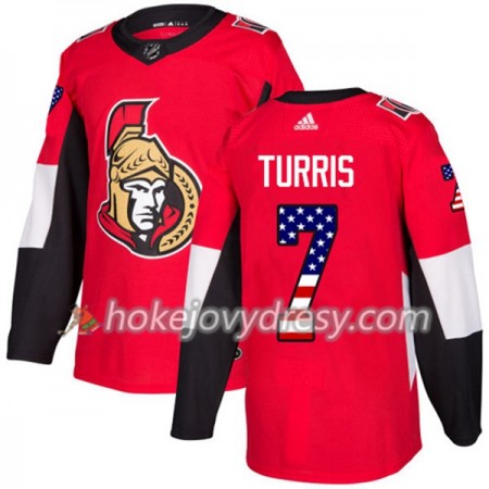 Pánské Hokejový Dres Ottawa Senators Kyle Turris 7 2017-2018 USA Flag Fashion Černá Adidas Authentic